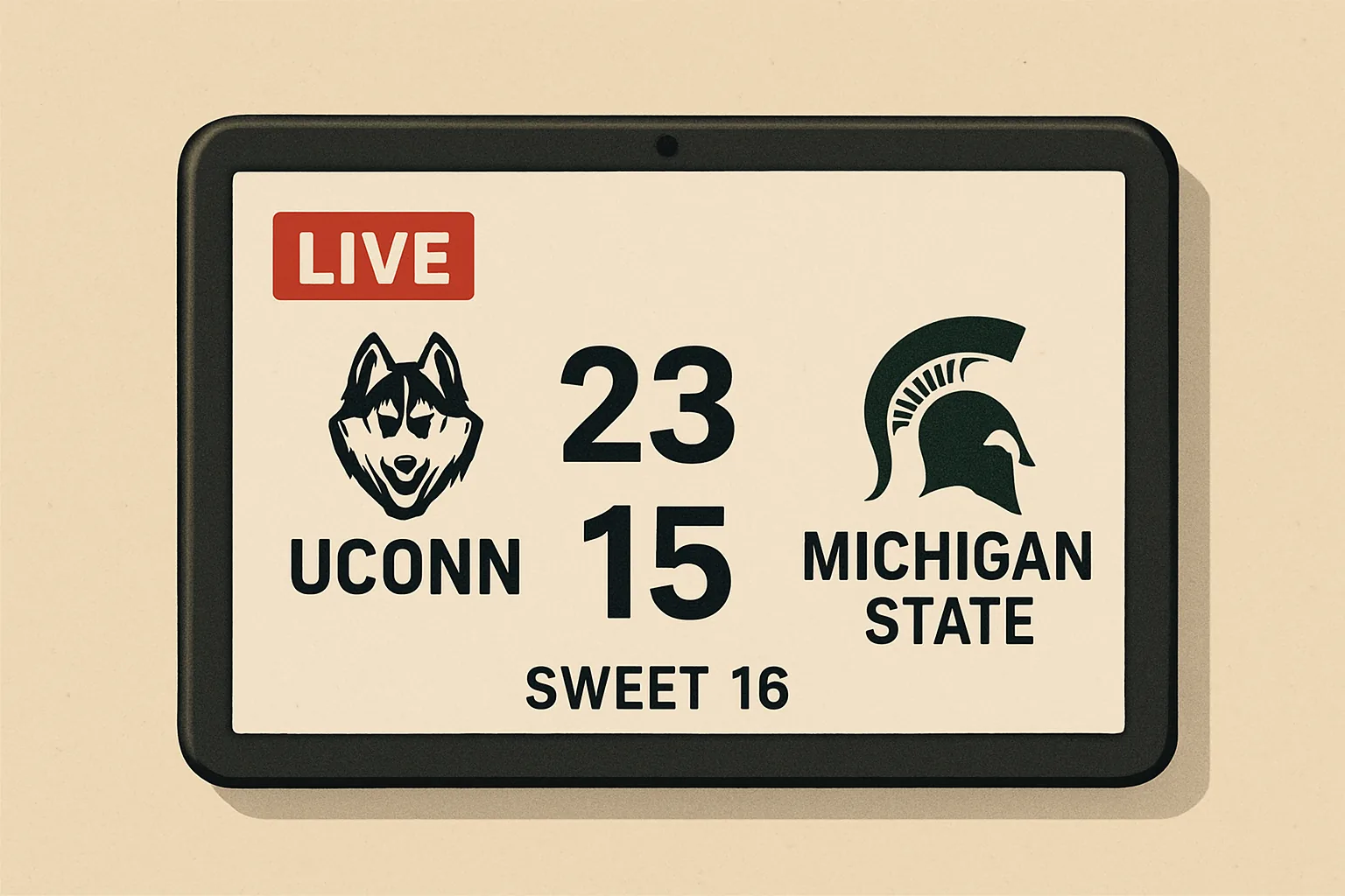 ESPN live tracker follows UConn-Michigan State in the Sweet 16