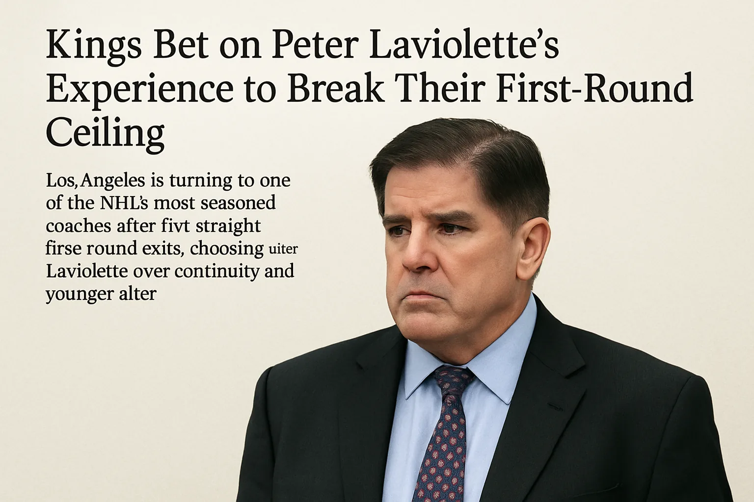 Kings Bet on Peter Laviolette’s Experience to Break Their First-Round Ceiling