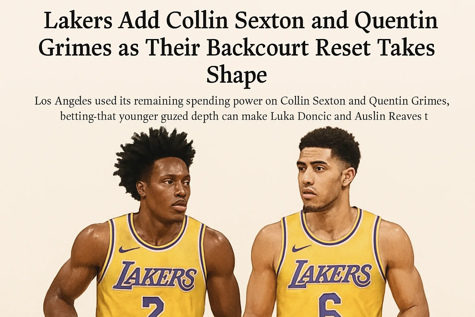 Lakers Add Collin Sexton and Quentin Grimes as Their Backcourt Reset Takes Shape