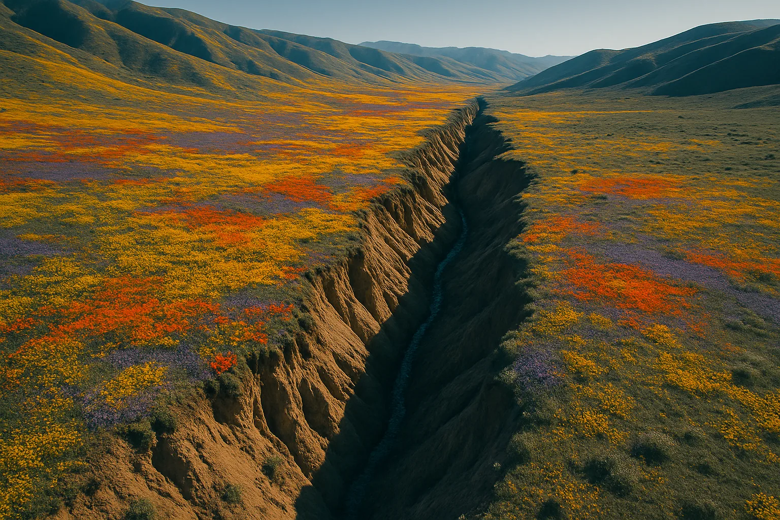 NASA Satellites Capture the Stunning Fusion of Wildflowers and Fault Lines Along the San Andreas