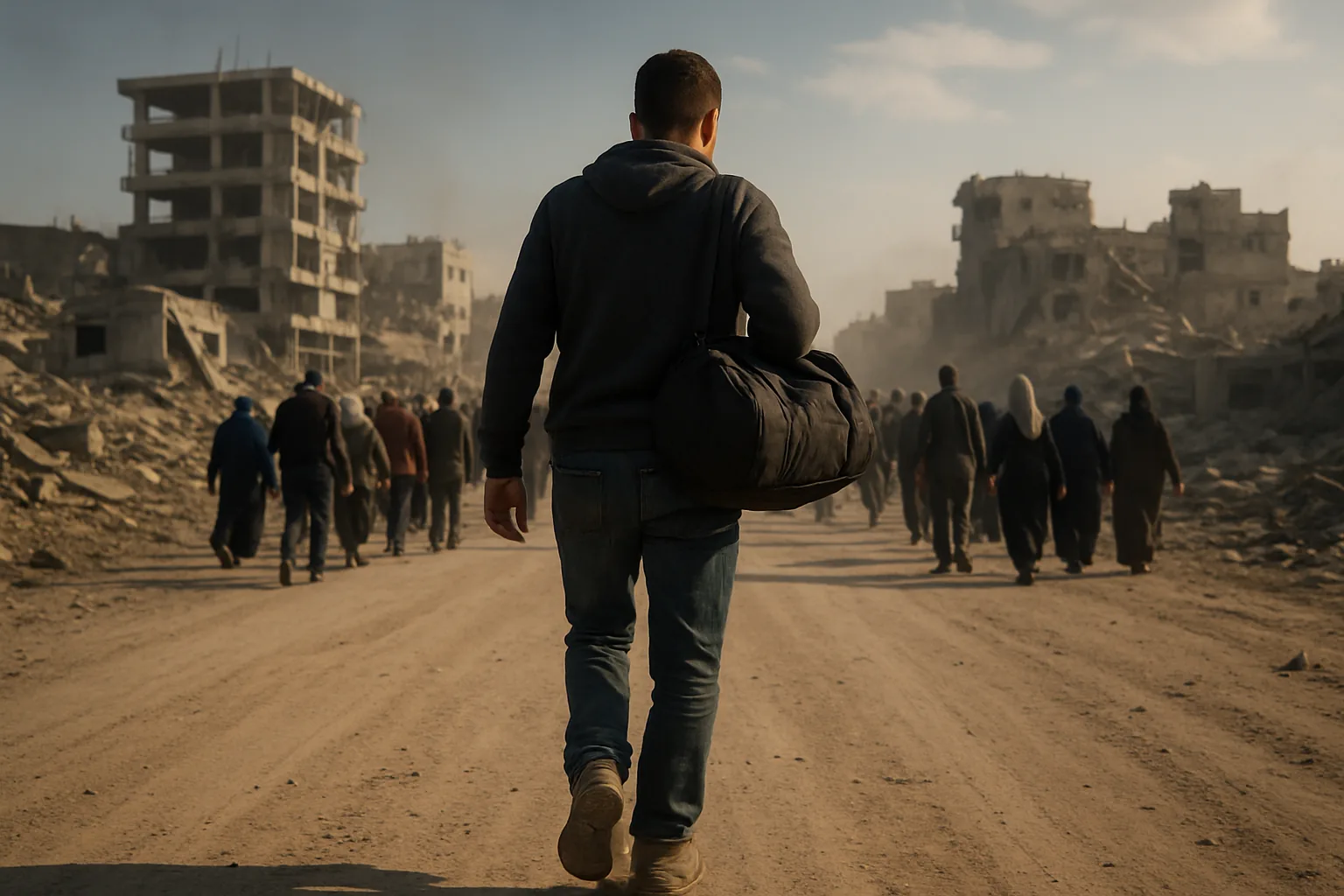 Palestinians Return on Foot to Northern Gaza Following Hostage Negotiation Breakthrough