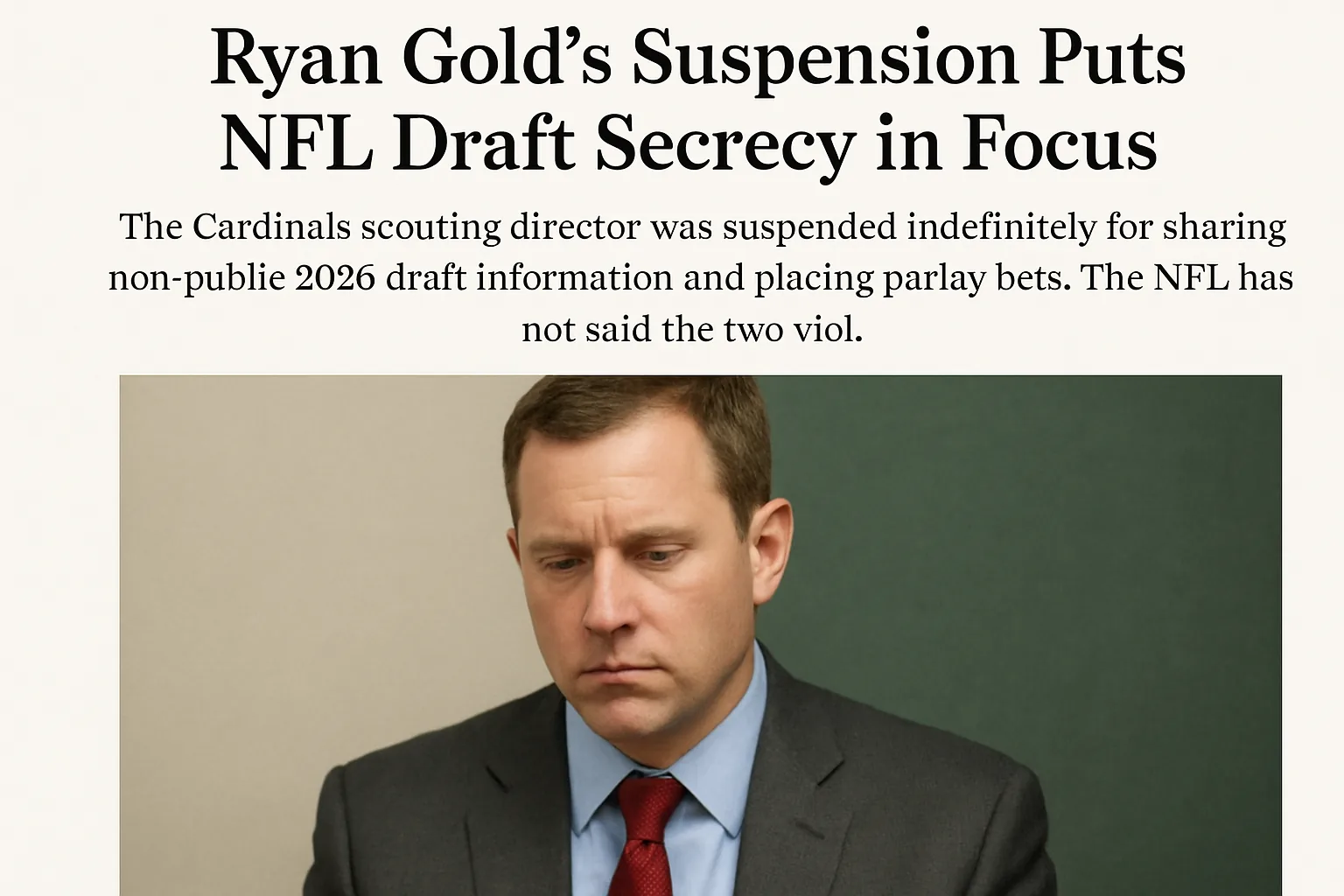 Ryan Gold’s Suspension Puts NFL Draft Secrecy in Focus